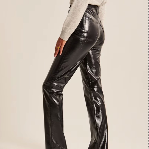 Abercrombie & Fitch Patent Leather 90s Straight Pant - Picture 3 of 6